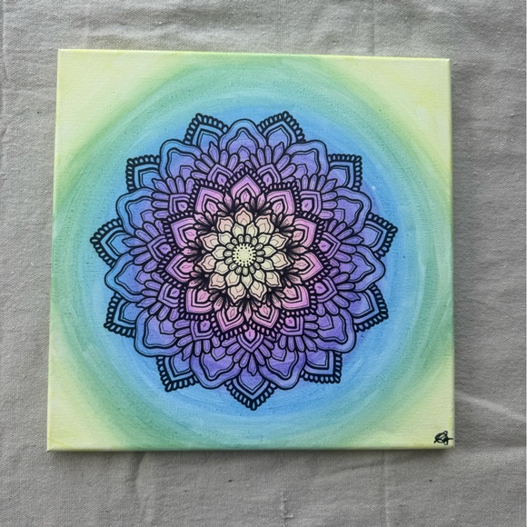 Mandala Canvas Wall Art - Blue and Purple